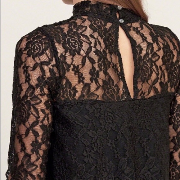 Abercrombie & Fitch Black Lace Overlay Top - Picture 2 of 5
